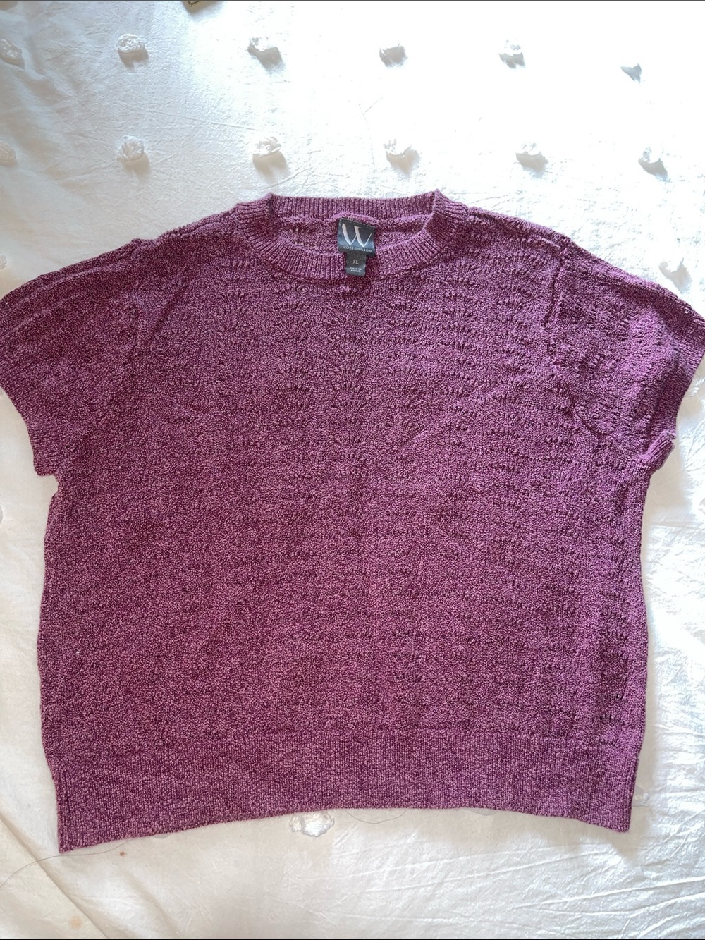 Worthington Plum Short-Sleeve Knit Pullover